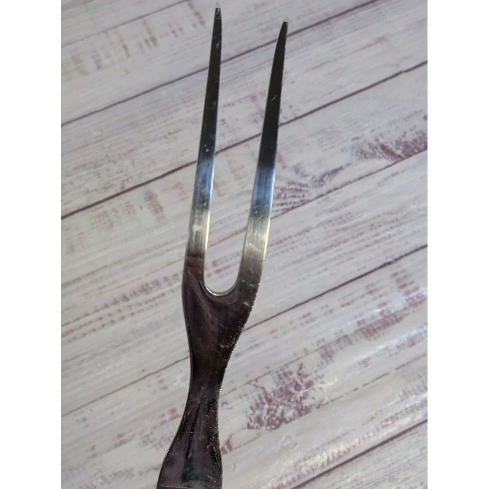 VINTAGE Cutco Stainless Steel 37 Classic Brown 2 Prong Fork Carving Fork USA